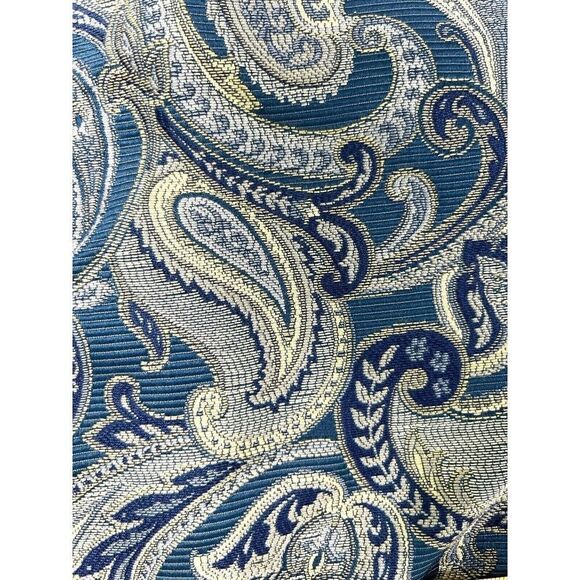 Trimdin Artisan Jacket Size Small Navy Blue Paisley Reversible Jacquard New - Picture 10 of 12